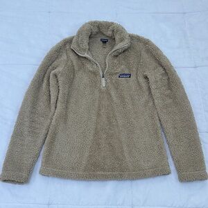 Patagonia Light Brown Fleece Teddy Jacket Quarter Zip Womens XS